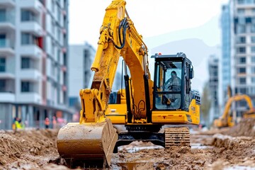 A close-up photo of construction equipment digging a trench in preparation for underground utilities