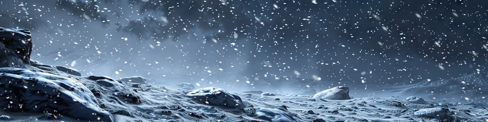 Blizzards: The Fury of Winter Storms - Visualize a scene where blizzards unleash their fury, with heavy snowfall, strong winds, and low visibility creating treacherous and icy conditions