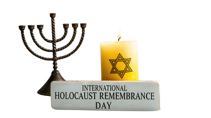 Holocaust Remembrance day isolated on white background