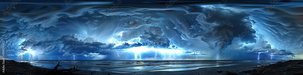 Poster thunderstorm phases: the lifecycle of thunderstorms from development to dissipation - imagine a scen