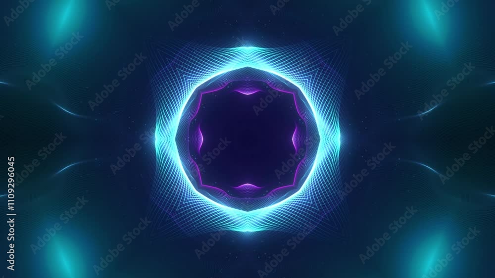 Wall mural abstract psychedelic motion graphic. fluid kaleidoscope effect. seamless 4k loop