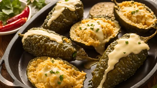Poblano Peppers Stuffed with Rice and Cheese