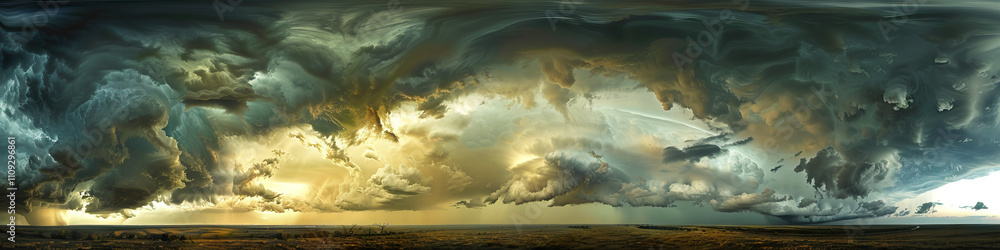Poster supercell thunderstorms: the rotating updrafts of severe thunderstorms - visualize a scene where sup