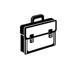 Briefcase Silhouette, Professional Business and Travel Bag Vector Design