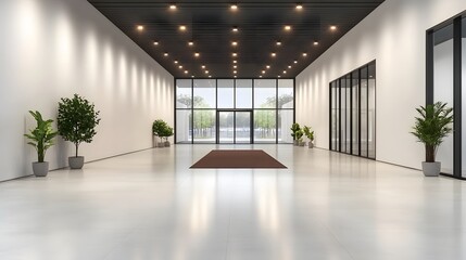 Fototapeta premium Iconic cinema entrance with glowing marquee lights and a red carpet, 3D modern concept