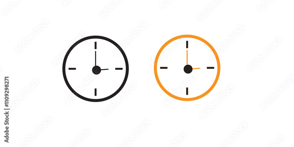 Poster print clock icon in trendy flat style isolated on background. clock icon page symbol for your web si