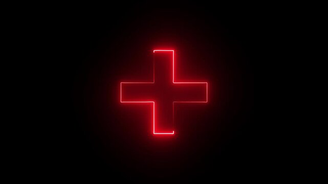 Energy Neon Blue Alphabet Letter Sign Symbol + Plus Animation.