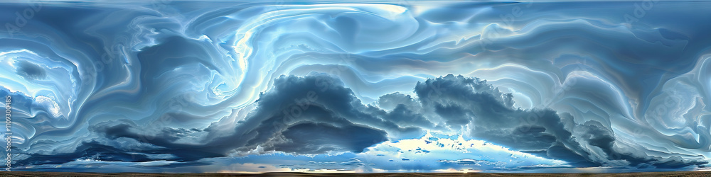 Poster undulatus asperatus clouds: wave-like cloud formations with asperitas characteristics - visualize a 