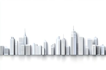 Obraz premium A minimalist design of a city skyline drawn with clean, continuous black lines on a white background