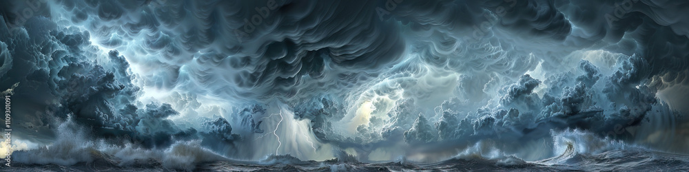 Poster arcus clouds: low, horizontal clouds at the leading edge of thunderstorm outflows - picture a scene 