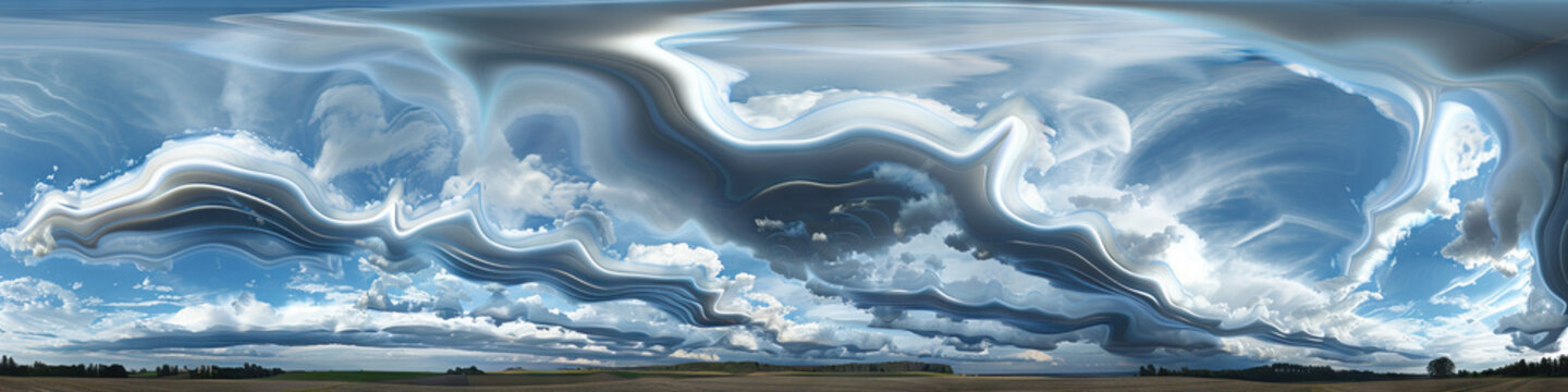 Asperitas Clouds: Undulating, Wave-Like Cloud Formations - Visualize a scene where asperitas clouds form, with undulating, wave-like formation