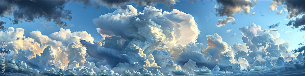 Poster roll clouds: long, horizontal clouds detached from cumulonimbus clouds - imagine a scene where roll 