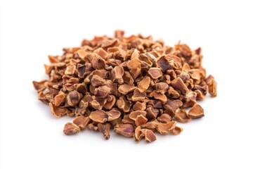 Obraz premium Close up of dried carnation seeds Herbal remedies Background of dried cloves or carnations on white with space for text