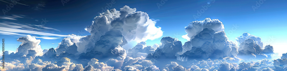 Poster cumulonimbus clouds: towering thunderstorm clouds - visualize a scene where cumulonimbus clouds rise