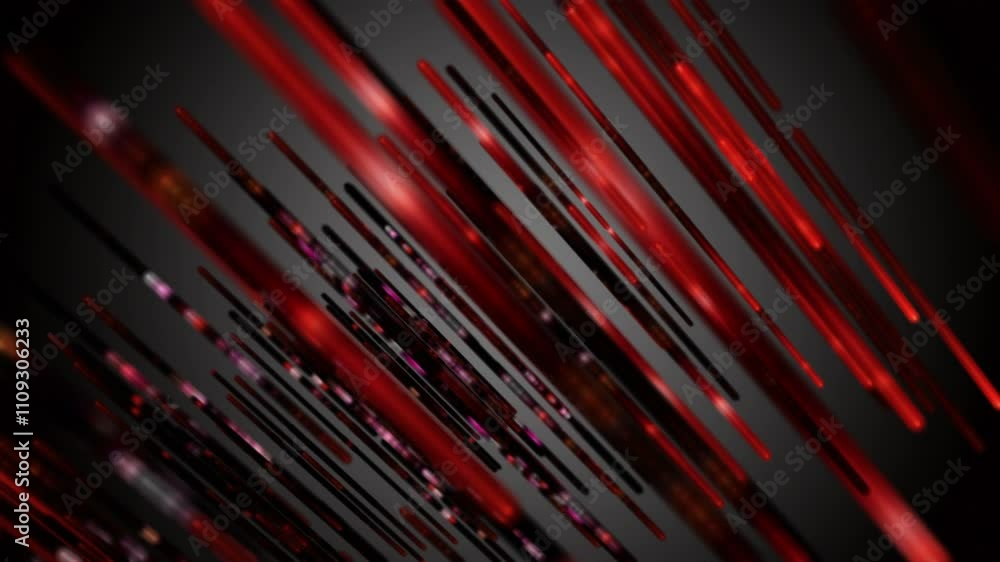 Aufkleber futuristic video animation with glowing stripe objects in slow motion, 4096x2304 loop 4k