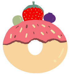Fruit donut cartoon