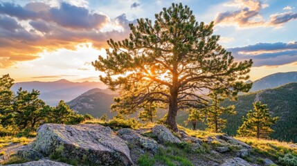 Obraz premium Mountain Sunset