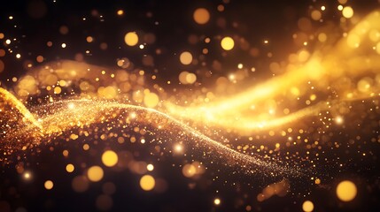 Obraz premium Festive New Year banner with swirling sparkles and glowing text Happy New Year