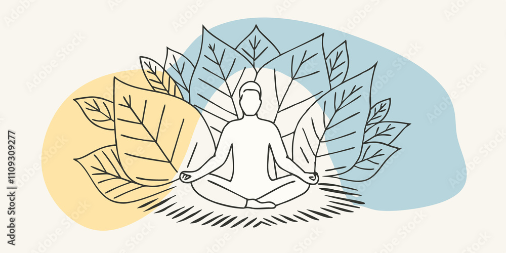 Poster Hip Or Sitting crosslegged on a forest floor covered in a blanket of autumn leaves an individual gently rocks side to side opening up their hips. With one hand resting on their