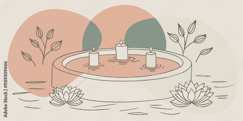 Aufkleber moonlit meditation a tranquil nighttime setting with a small pool illuminated by the soft glow of fu