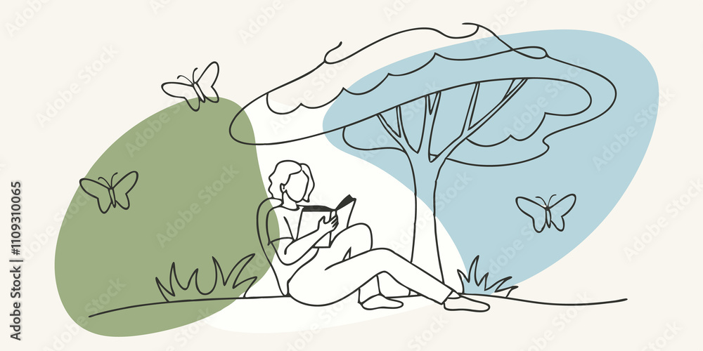 Aufkleber natures company think of butterflies fluttering nearby and the soft chirping of birds filling the ai