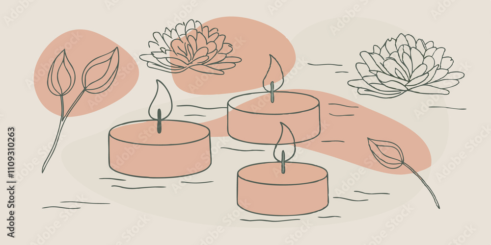 Aufkleber natures lullaby a serene pond is dressed in the soft glow of floating candles casting warm light ont