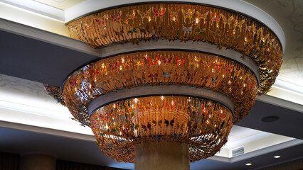 A large chic crystal chandelier  Elegant lighting Luxurious decor