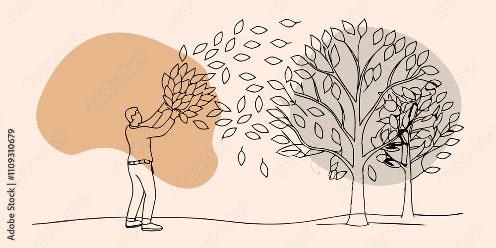 Leinwandbilder playful leaf pile in a sunny clearing a person playfully tosses a handful of leaves into the air cre