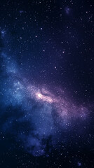 Obraz premium Mobile phone wallpaper: starry night sky with the Milky Way, dark purple and blue tones, stars twinkling in the background, captured from an angle that showcases the vastness of space