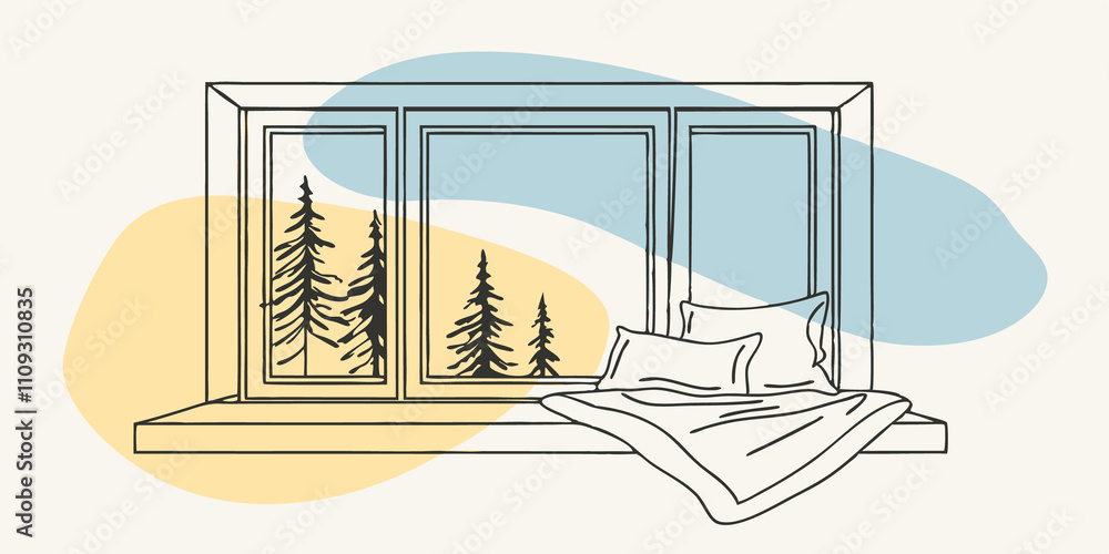 Poster quiet reflection imagine a comfortable reading nook by the window filled with soft cushions and a wa