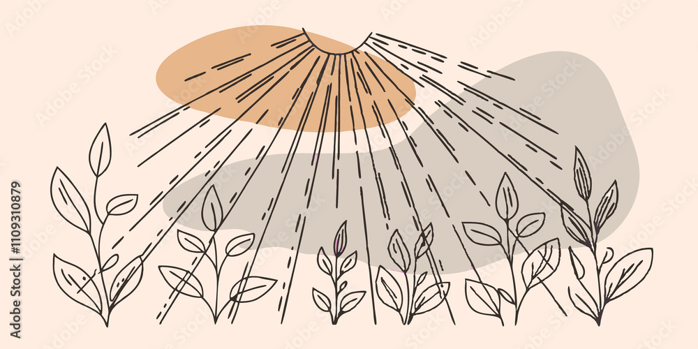 Poster radiant beams highlighting dew morning rays of sunlight pierce through the canopy illuminating dropl