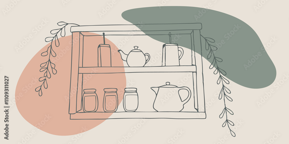 Poster refreshing tea station a charming tea station is set up in one corner complete with a selection of t