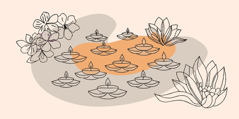 Obraz premium Starry Night on Water A gentle night unfolds over a pond where exquisite floating candles mimic stars in the sky. Surrounding them s of blossoms in various colors gently touch the
