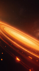 Fototapeta premium Mobile phone wallpaper: vast universe, with orange light swirling around like rings of fire, creating an ethereal and mysterious atmosphere