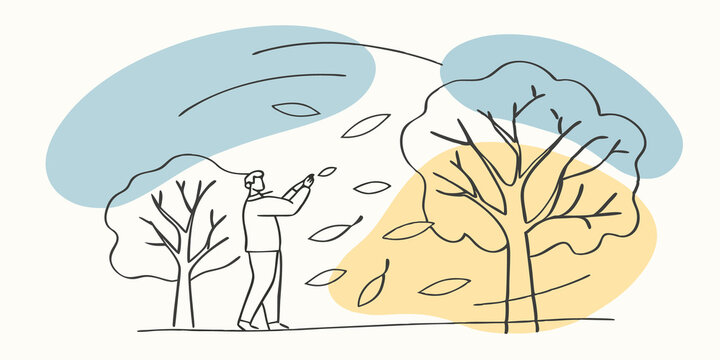 Whispers of the Wind The gentle breeze rustles through the trees causing a few leaves to dance in the air. One artist pauses to admire the movement trying to capture the flutter of