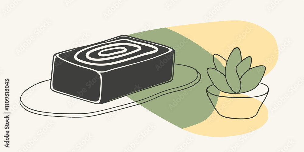 Poster a sleek black bar of soap featuring swirls of white symbolizing its charcoalinfused properties. its 