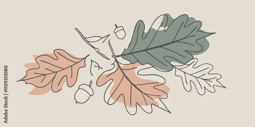 Poster autumn leaf tapestry a rich array of dried colorful autumn leaves including deep reds bright oranges