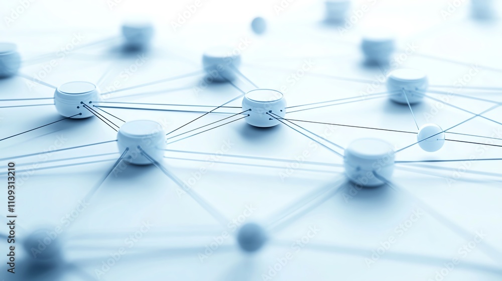 Aufkleber a futuristic abstract representation of a network with interconnected nodes, illustrating digital co