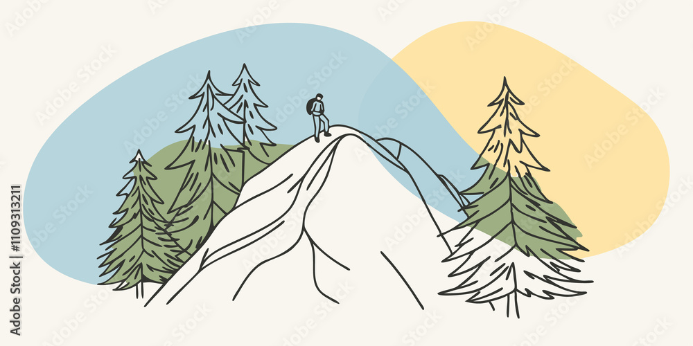 Poster breath of fresh air the climber takes a moment to rest on a large boulder inhaling deeply the crisp 