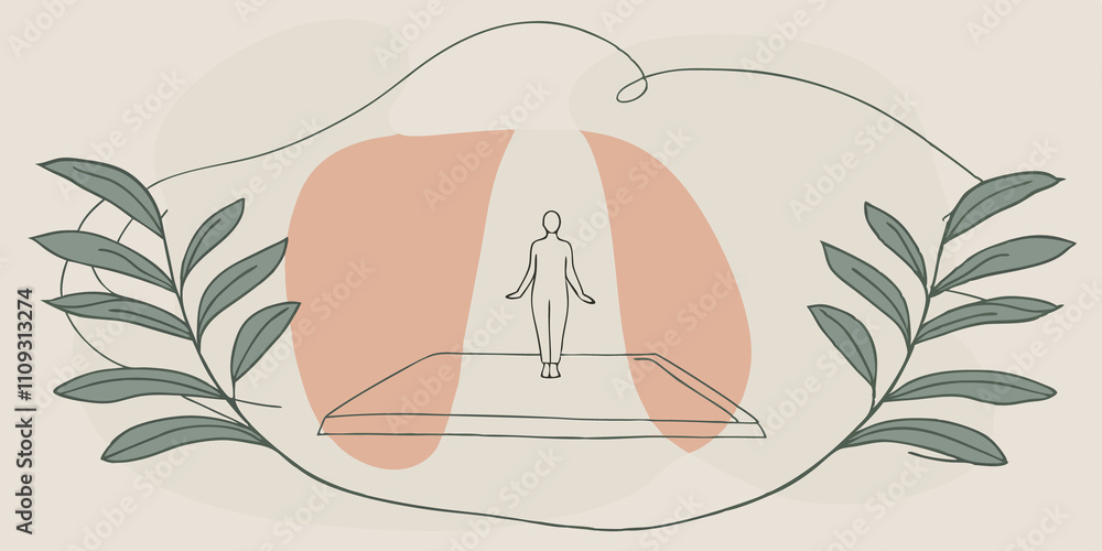 Aufkleber balanced peace an overhead view of a person standing on a wide flat stone directly in front of a wat