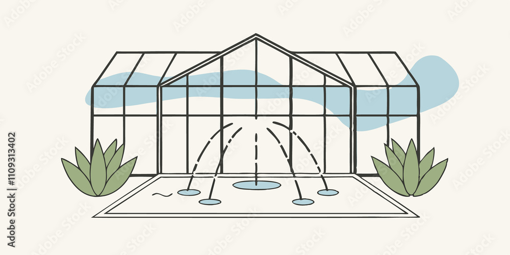 Poster calming water feature a small tranquil water feature is positioned in the center of the greenhouse. 