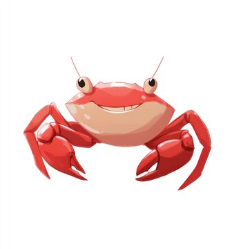 recommend clip art: Here's a suggested  and keywords for your image.. Cheerful cartoon crab illustration.