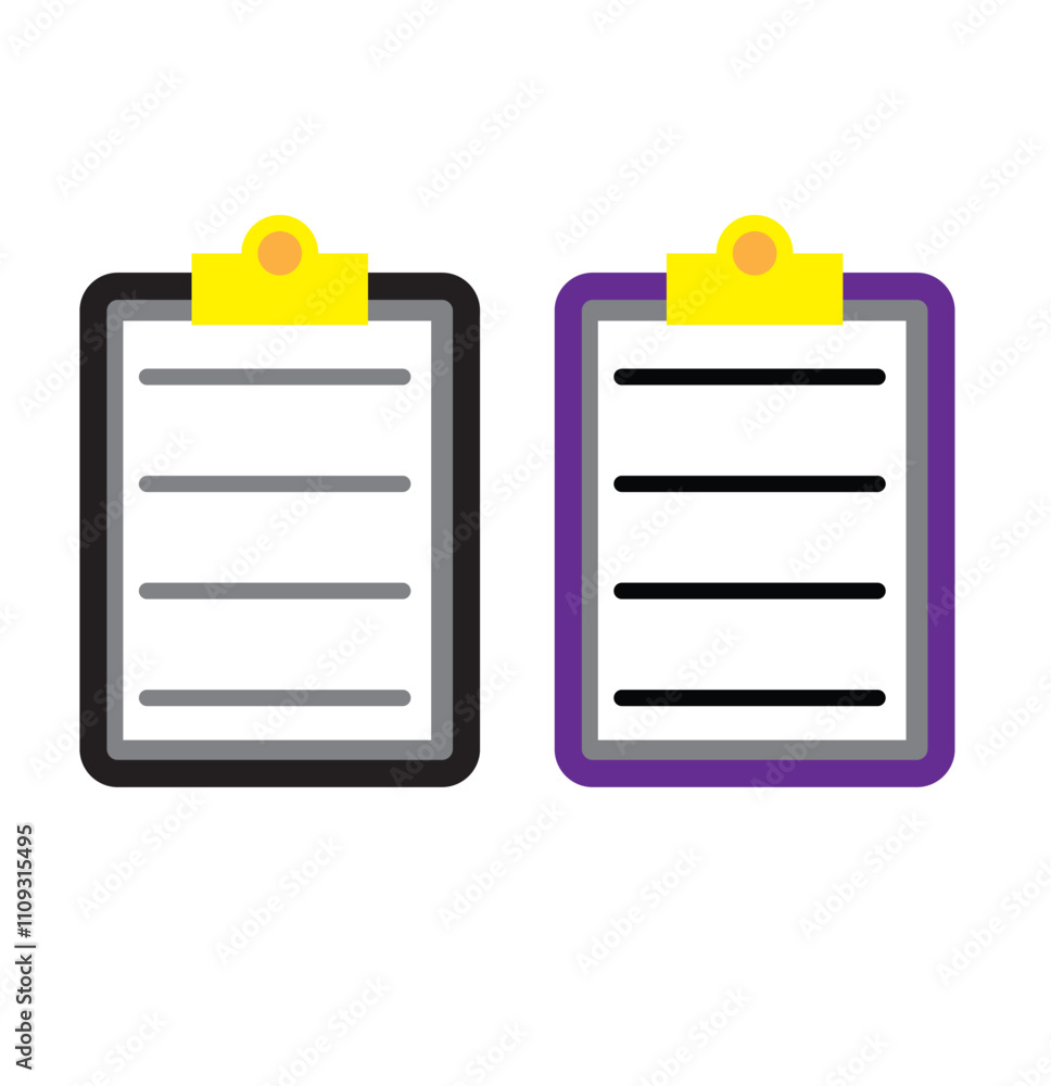 Poster print clipboard icon set. checklist on the clipboard line icon with checkmarks, checklist, document,