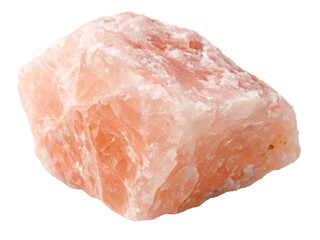 A big piece of pink Himalayan rock salt on transparent background