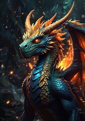 Obraz premium A shimmering ethereal dragon