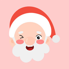 Fototapeta premium variant face expression santa claus head element stock design. merry christmas element design