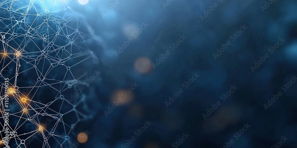 Poster material science nanomaterials concept. a vibrant, abstract representation of interconnected nodes a