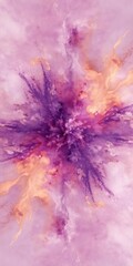 Fototapeta premium Ethereal purple explosion of abstract art in a mesmerizing swirl of colors and shapes, dynamic, creative