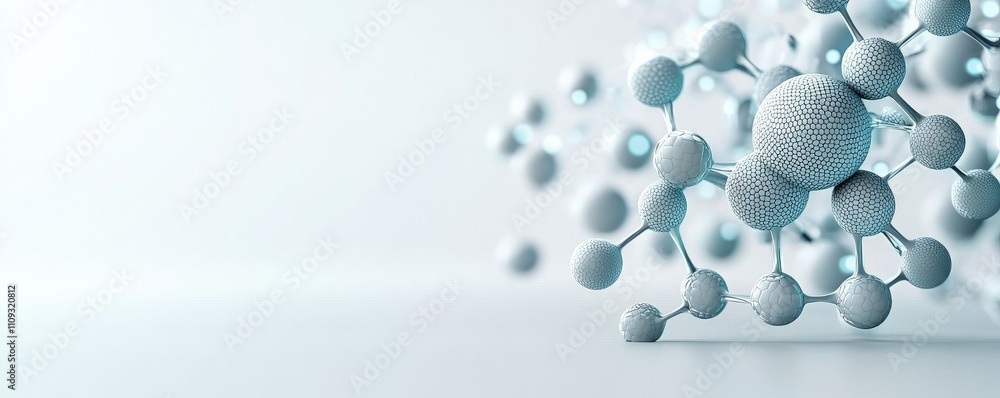 Poster material science nanomaterials concept. a dynamic representation of molecular structures, showcasing