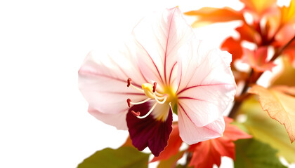 Obraz premium Autumn flower bordre png seasonal botanical, transparent background with a white accent, png